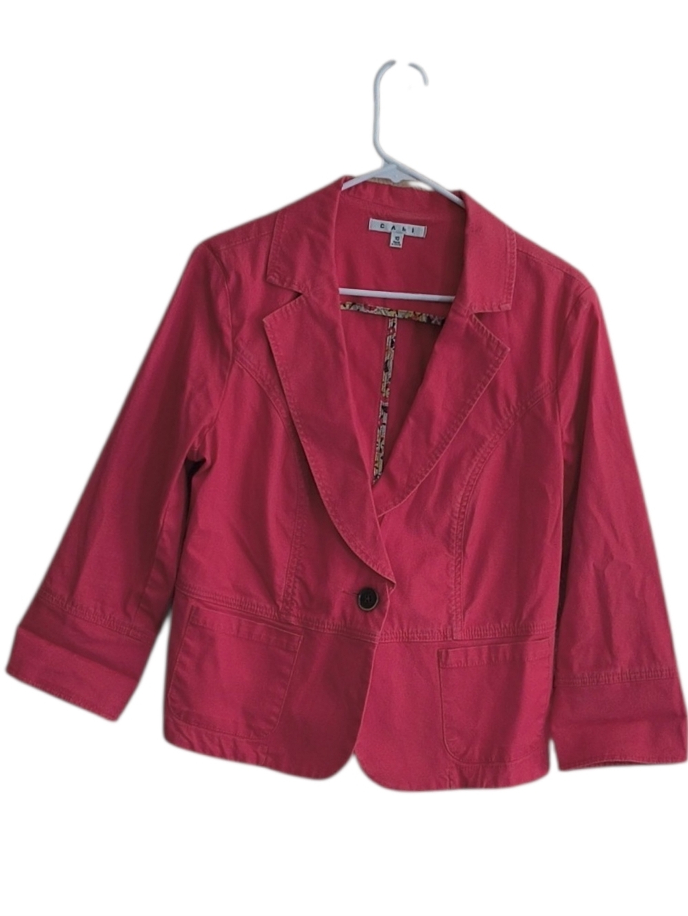 CAbi #878 Toss On Geranium Jacket/Blazer Poppy Coral Size 10